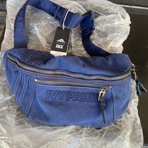 NWT Adidas Ivy Park model # HG6582 Unisex Dark Blue Belt Bag, One Size